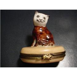 Authentic cat hand painted Limoges box  #1678298