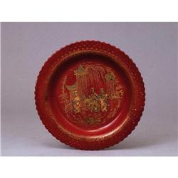 Victorian Chinoiserie Paper Mache Lacquer Plate#1678306