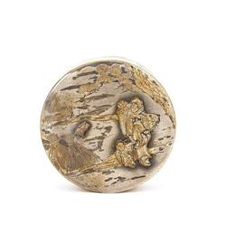 Old Japanese Silver Plated Repousse Box #1678326