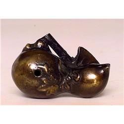 Old Japanese Bronze Water Dropper Gourd & Axe #1678345