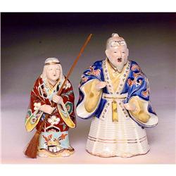Old Japanese Kutani Imari Old Man & Wife #1678350