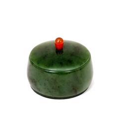 Russian Spinach Green Jade Jadeite Cov Jar #1678351