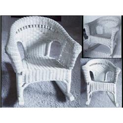 OLD Child DOLL Victorian WIcker Rocking Chair #1678377