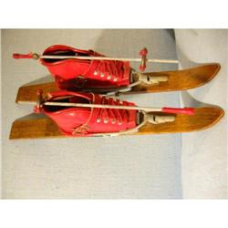 Miniature red leather Austria Ski Boots "Gesch!#1678383
