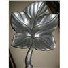Image 1 : Signed Vintage Pewter Platter, Leaf shape! #1678394