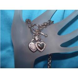 Estate Sterling Silver Heart Chain Necklace #1678465