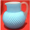 Image 1 : 1800S-1900S BLUE SWIRL SATIN ART GLASS PITCHER #1678521