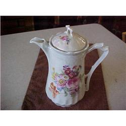 Chocolate Pot, German, signed, floral pattern #1678964