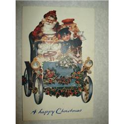 TUCKS OILETTE SANTA CLAUS POSTCARD  CAR DOG #1679137