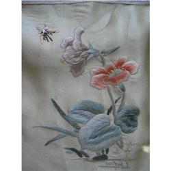 LOVELY ANTIQUE ORIENTAL ASIAN SILK EMBROIDERY #1679162