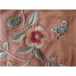 ANTIQUE ORIENTAL ASIAN SILK EMBROIDERY PANEL  #1679163
