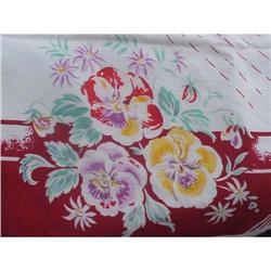 SHABBY CHIC 1940s PANSIES PRINTED TABLECLOTH  #1679172