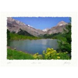 Lithograph "Alpine Lake" by Livitin In. #1694815
