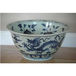 Large Chinese Blue and White Porcelain Bowl    #1694859