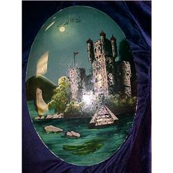 Bubble Glass Reverse Painting with Foil Accents#1694952