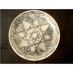 VINTAGE CUT GLASS PLATE WITH STAR CUT DESIGN #1694967