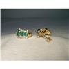 Image 1 : Estate 14K YG Gold Diamond Emerald Earrings #1695148