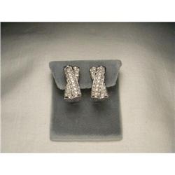 Estate 14K WG Gold .50 Carat Diamond X Earrings#1695150