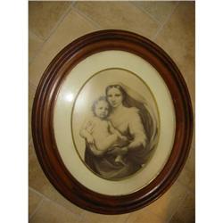Antique French frame w Raphael Madonna print! #1695257