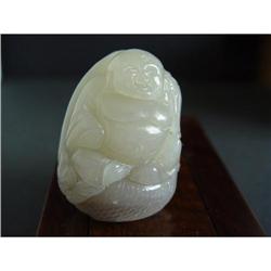 Chinese carved Celadon jade Buddha  #1695327