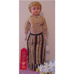 Doll Metal Tin Head 20" Painted Features 1900 #1695346