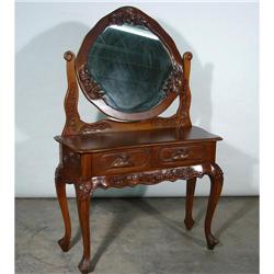 ANTIQUE ROSE VICTORIAN DRESSING VANITY MIRROR #1695411