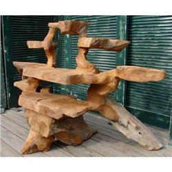 RARE ART TEAK TREE ROOT PRIMITIVE PLANT STAND #1695414
