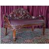 Image 1 : FRENCH VICTORIAN LEATHER SETTEE CHAISE SOFA #1695419