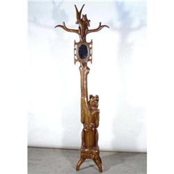 BLACK FOREST RELIEF MIRROR HALL TREE HAT COAT #1695423