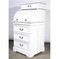 SHABBY WHITE ROLLTOP ROLL TOP VICTORIAN DESK #1695425