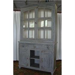 ANTIQUE PAINT SHABBY CHINA CABINET CUPBOARD #1695432