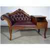 Image 1 : LEATHER VICTORIAN PARLOR PHONE SOFA SETTEE #1695434