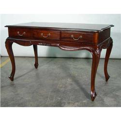 FRENCH VICTORIAN MAHOGANY 3 DR OFFICE DESK #1695437