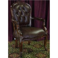 ANTIQUE VICTORIAN LEATHER PARLOR CLUB CHAIR #1695443