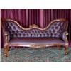 Image 1 : FRENCH VICTORIAN LEATHER SETTEE CHAISE SOFA #1695479