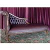 Image 1 : FRENCH VICTORIAN LEATHER SETTEE CHAISE LOUNGE #1695481