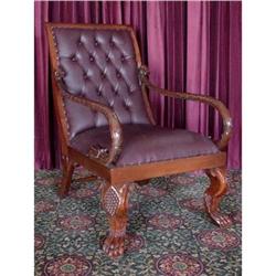 ANTIQUE LIBRARY GOOSE NECK CLUB ACCENT CHAIR  #1695489