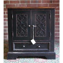GOTHIC RENAISSANCE BLACK PAINTED CREDENZA CHEST#1695494