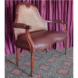 FRENCH VICTORIAN ANTIQUE WALNUT BENCH SETTEE  #1695501