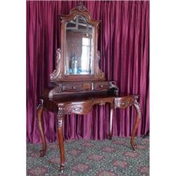 ANTIQUE VICTORIAN DRESSER VANITY W MIRROR #1695505