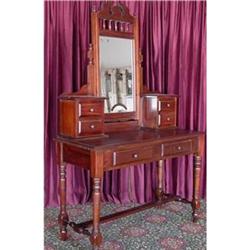 ANTIQUE FRENCH COUNTRY DRESSING VANITY W MIRROR#1695506
