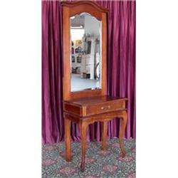 VICTORIAN QUEEN ANN HALL TREE STAND W MIRROR #1695507