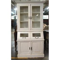 FRENCH COUNTRY PAINT ANTIQUE CUPBOARD CABINET #1695508