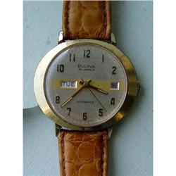 23j Bulova Automatic Day Date Men's Wristwatch #1695566
