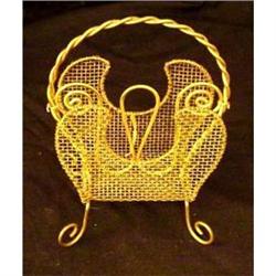 Antique Brass Wire Letter Rack #1695616