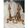 Image 1 : ANDIRONS ANTIQUE "BRASS FIREPLACE ANDIRONS" #1707595