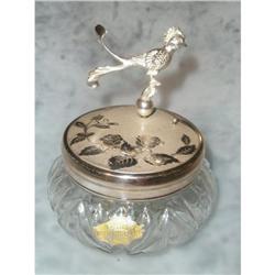 MUSICAL-POWDER PUFF-CRYSTAL-W/SILVER TOP #1707596