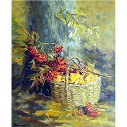 "Basket with chanterelle" - Russian school #1707713