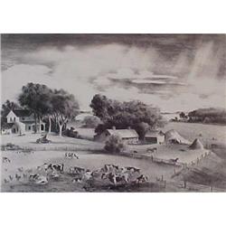 Minnesota Farm by Adolph Dehn 1895-1968 Artist #1707954