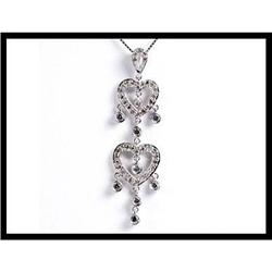 Fancy dangling white gold diamond pendant. #1708041